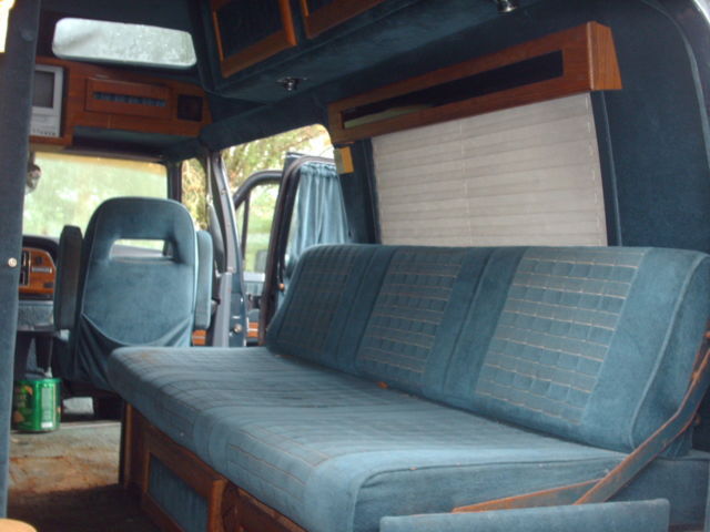 1990 Blue Ford E-Series Van Van Camper