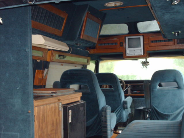 1990 Blue Ford E-Series Van Van Camper