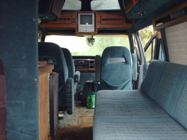 1990 Blue Ford E-Series Van Van Camper