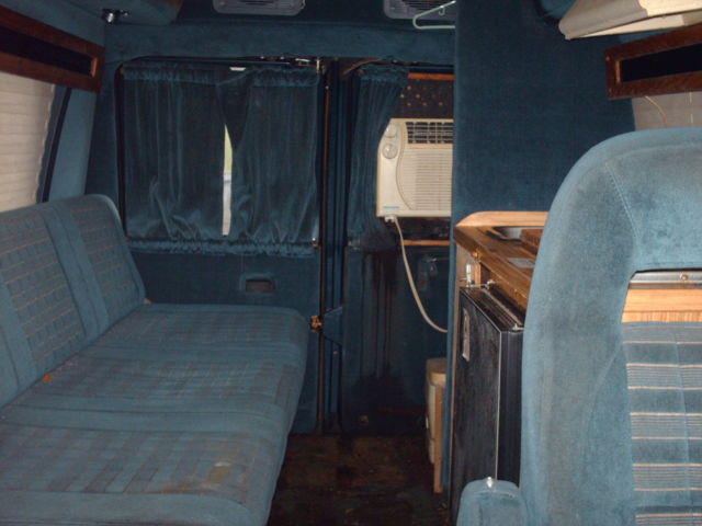 1990 Blue Ford E-Series Van Van Camper