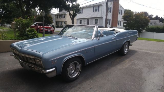 1966 Blue Chevrolet Impala Convertible