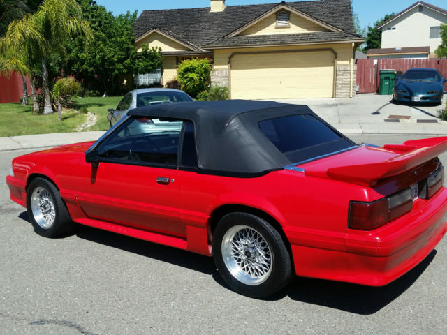 1991 Red Ford Mustang Convertible