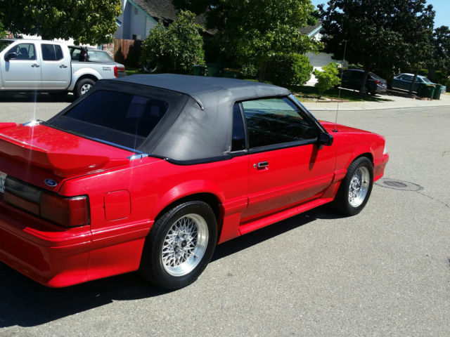 1991 Red Ford Mustang Convertible