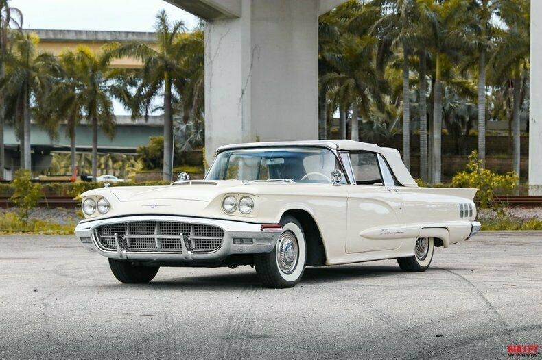 1960 White Ford Thunderbird Convertible