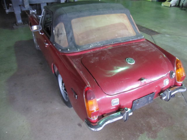 1974 Burgundy MG MGB Convertible