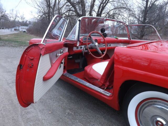1955 Red Ford Thunderbird Convertible