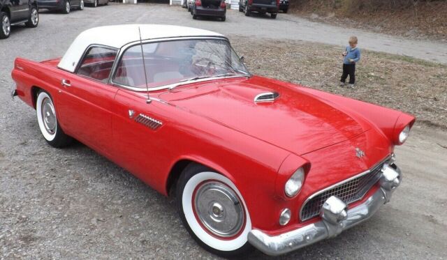 1955 Red Ford Thunderbird Convertible
