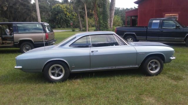 1965 silver blue Chevrolet Corvair Coupe