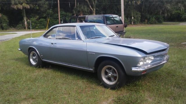 1965 silver blue Chevrolet Corvair Coupe