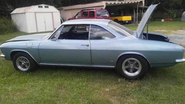1965 silver blue Chevrolet Corvair Coupe
