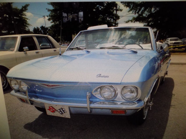 1965 65 Corvair Mist Blue Chevrolet Corvair Convertible