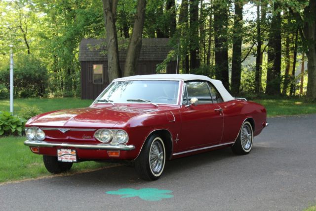 1965 Red Chevrolet Corvair Convertible