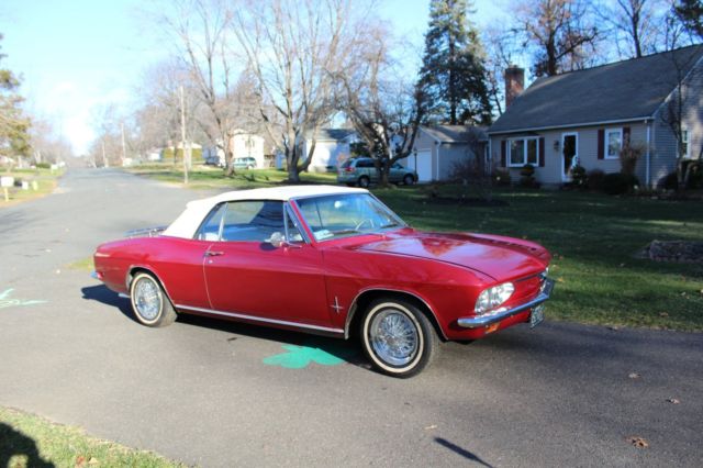 1965 Red Chevrolet Corvair Convertible