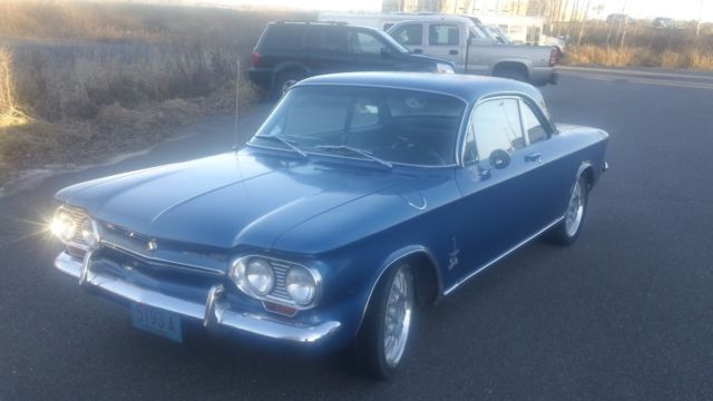 1963 blue Chevrolet Corvair Coupe