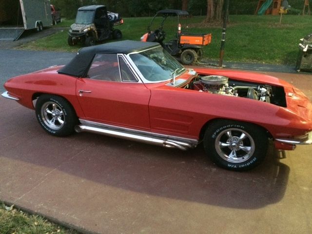 1963 Red Chevrolet Corvette Convertible