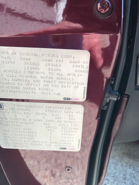 1993 Ruby Red - Code 68 Chevrolet Corvette Coupe