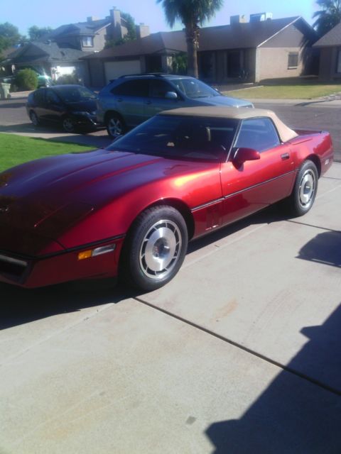 1987 dark red Chevrolet Corvette Convertible