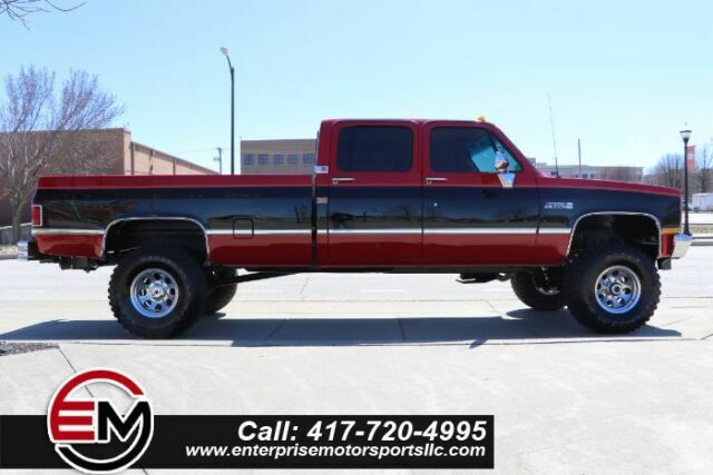1988 RED/BLACK GMC Sierra 3500 Crew Pickup