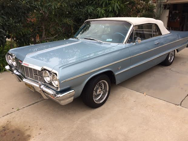 1964 Blue Chevrolet Impala Convertible