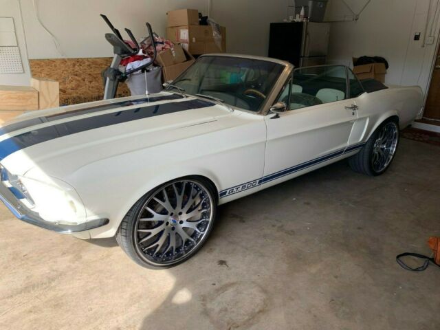 1967 White/Blue Ford Mustang Convertible