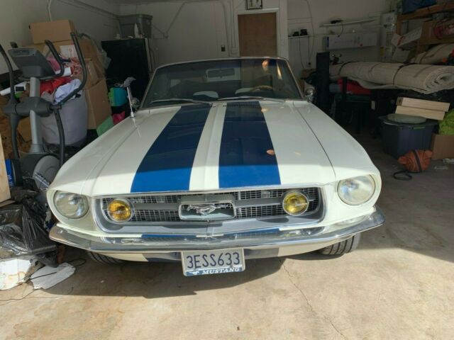 1967 White/Blue Ford Mustang Convertible