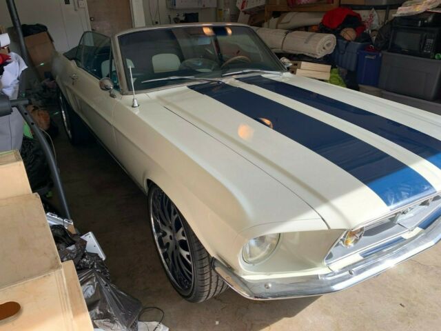 1967 White/Blue Ford Mustang Convertible