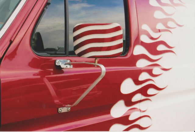 1987 Red, White, Blue Ford E-Series Van Extended Passenger Van