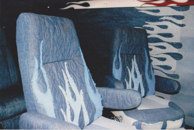 1987 Red, White, Blue Ford E-Series Van Extended Passenger Van