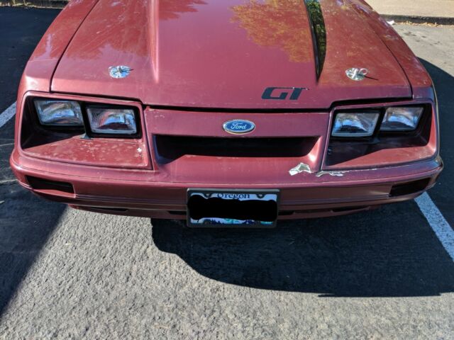 1986 Burgundy Ford Mustang Coupe