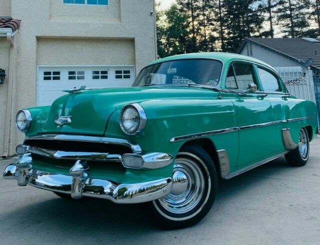 1954 Green with off white Chevrolet Bel Air/150/210 Sedan