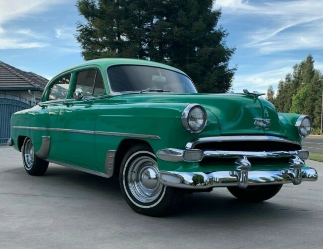 1954 Green with off white Chevrolet Bel Air/150/210 Sedan