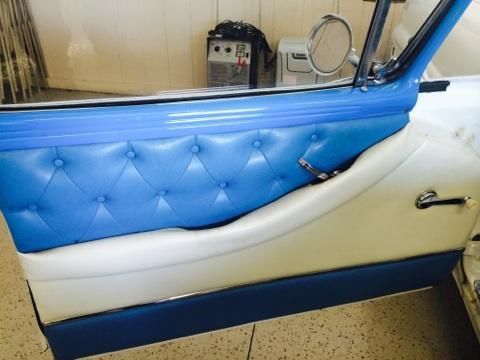 1958 pearl white and blue Ford Ranchero