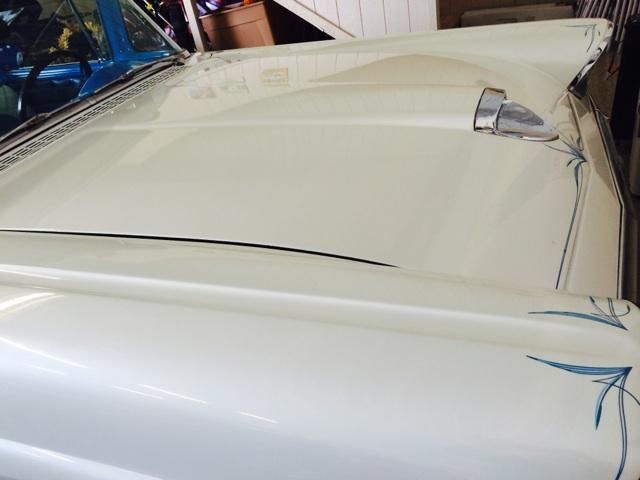 1958 pearl white and blue Ford Ranchero