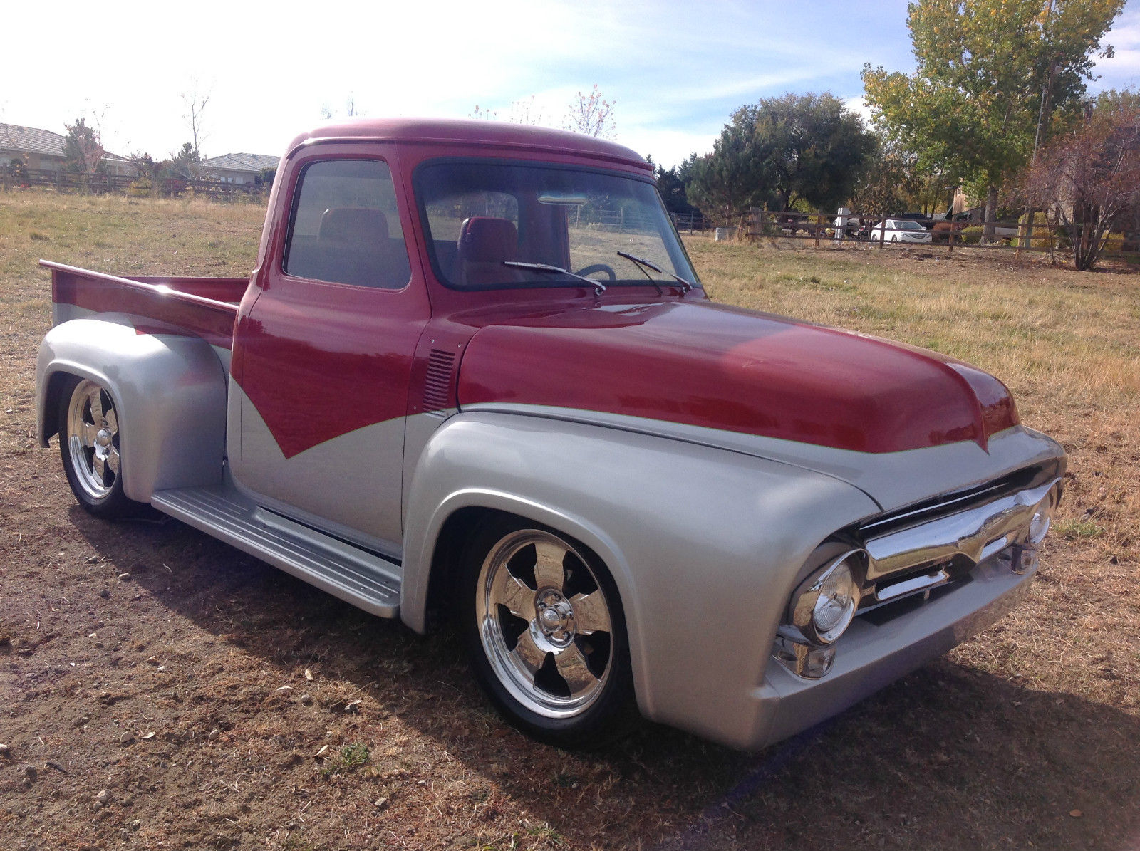 1954 Silver and Red Ford F-100 Pickup