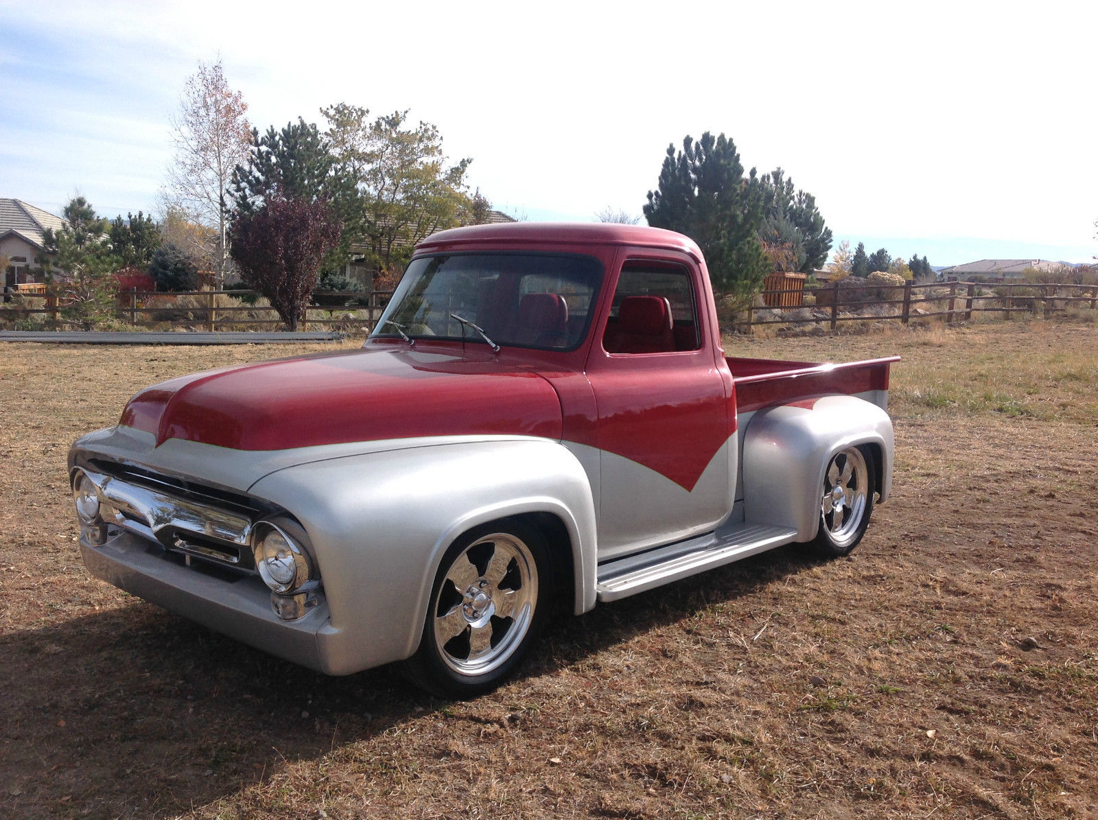 1954 Silver and Red Ford F-100 Pickup