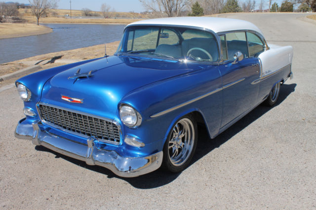 1955 ELECTRIC BLUE / WHITE Chevrolet Bel Air/150/210 HARDTOP