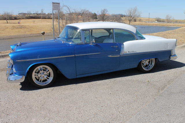 1955 ELECTRIC BLUE / WHITE Chevrolet Bel Air/150/210 HARDTOP