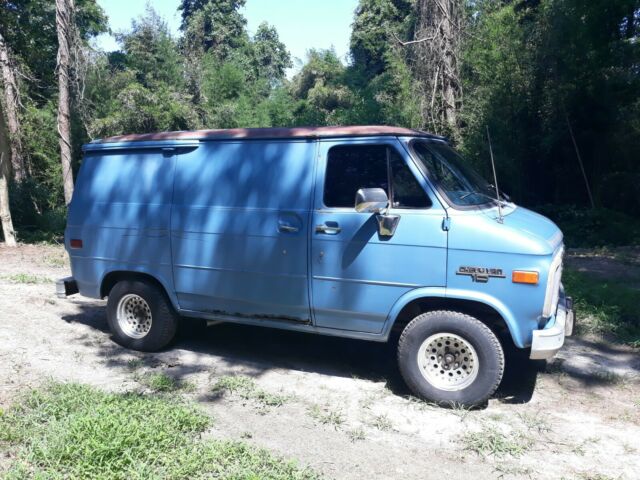 1985 Blue Chevrolet G20 Van Cargo van
