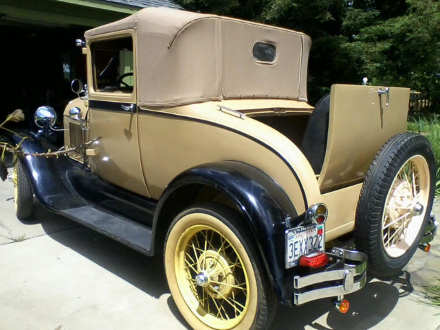 1928 Tan-Black Ford Model A Coupe
