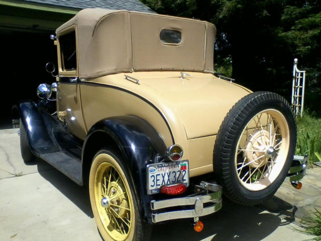 1928 Tan-Black Ford Model A Coupe
