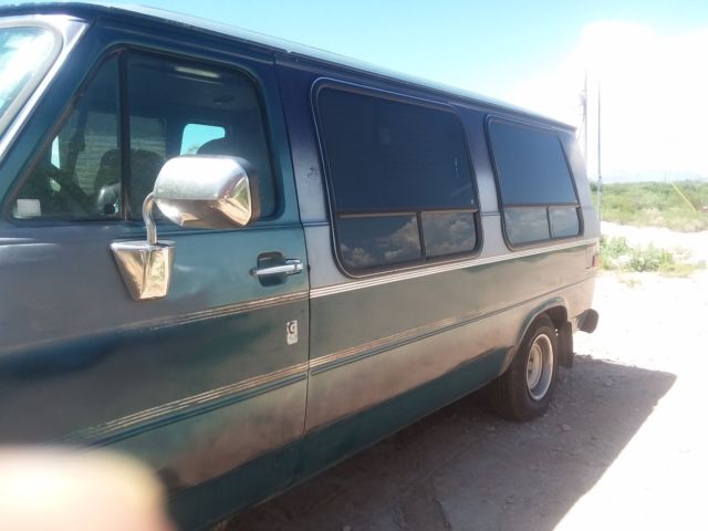 1993 Blue Chevrolet G20 Van Extended Passenger Van