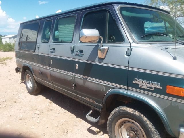 1993 Blue Chevrolet G20 Van Extended Passenger Van