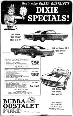 1968 Non-production yellow Ford Mustang Coupe