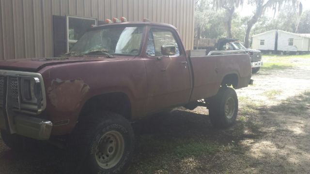 1977 red primer Dodge Power Wagon pickup