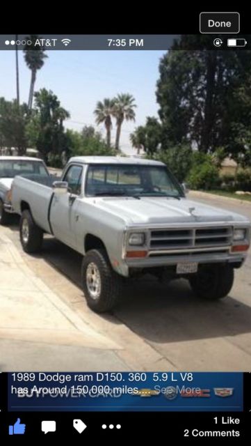 1989 Gray Dodge Other Pickups Standard Cab Pickup