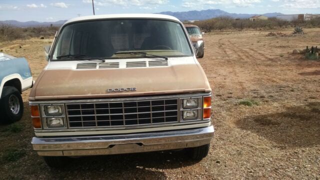 1985 White Dodge Ram Van Van