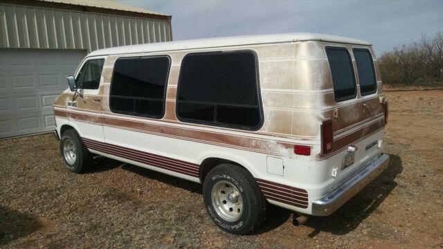 1985 White Dodge Ram Van Van