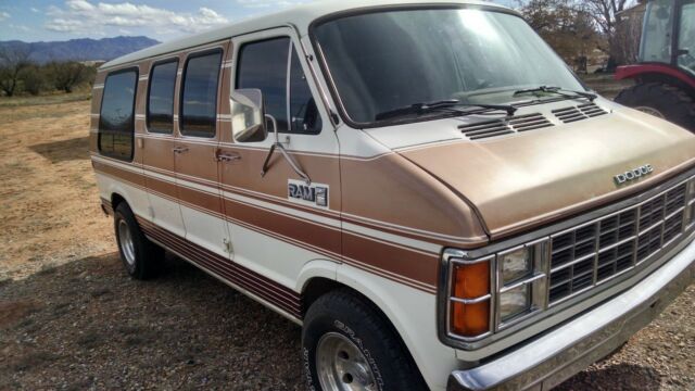 1985 White Dodge Ram Van Van