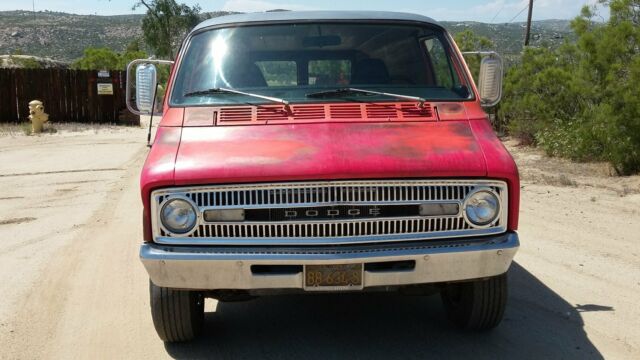 1972 Red Dodge B100 Van Van