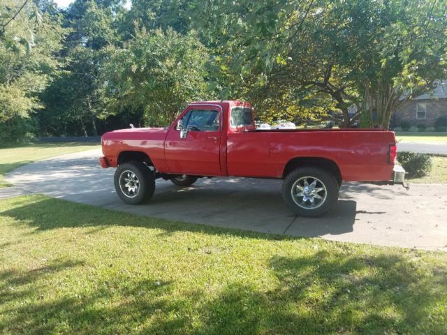 1989 Red Dodge Ram 2500 Standard Cab Pickup